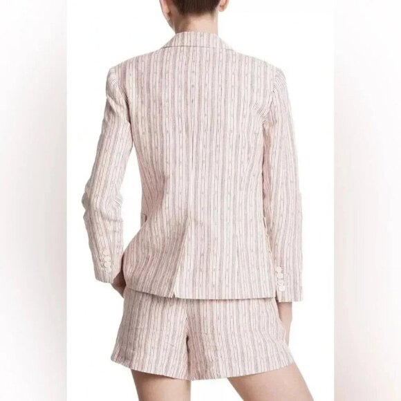 ATM Anthony Thomas Melillo Textured Linen Striped Schoolboy Blazer size 6 - Picture 14 of 14